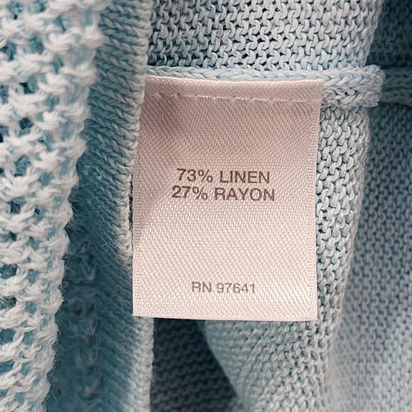 J.Jill Pure Jill Sweater Women S Blue Linen Blend Long Sleeve Layered Knit Tunic - Picture 6 of 10